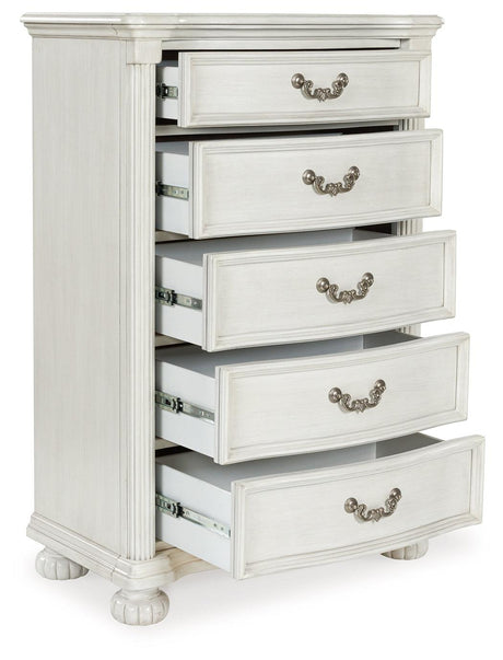 Montelaine Antique White Chest of Drawers by Ashley at Eve Furniture