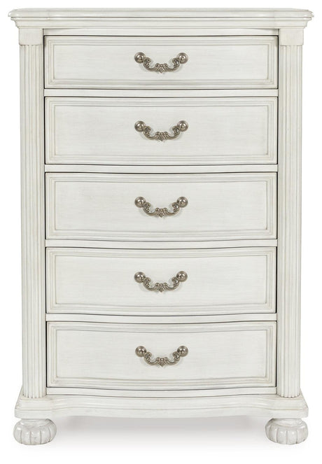 Montelaine Antique White Chest of Drawers by Ashley at Eve Furniture