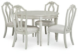 Montelaine Antique White Dining Table and 4 Chairs by Ashley at Eve Furniture