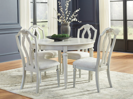 Montelaine Antique White Dining Table and 4 Chairs by Ashley at Eve Furniture