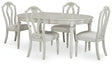 Montelaine Antique White Dining Table and 4 Chairs by Ashley at Eve Furniture