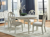 Montelaine Antique White Dining Table and 4 Chairs by Ashley at Eve Furniture