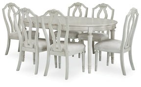 Montelaine Antique White Dining Table and 6 Chairs by Ashley at Eve Furniture