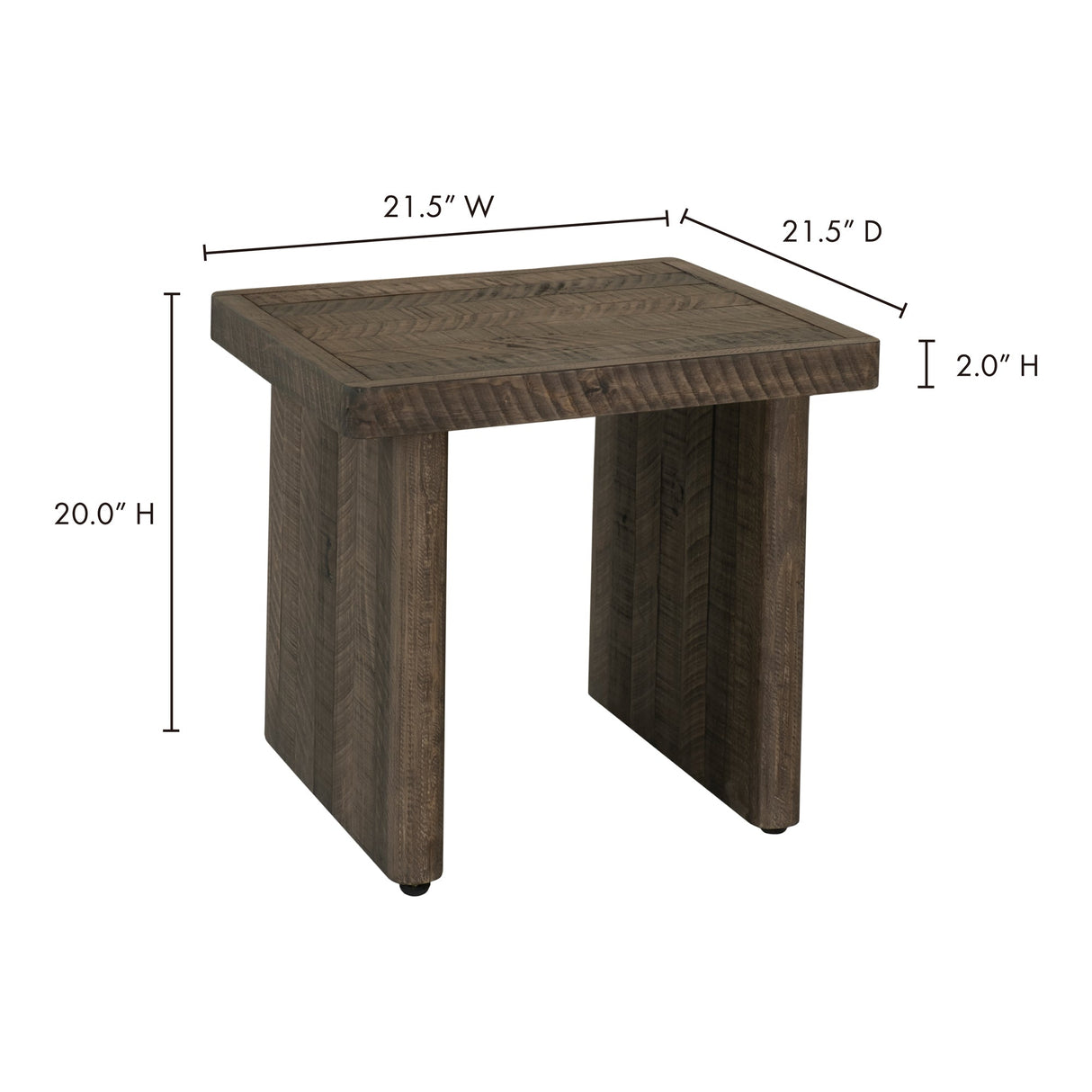 Monterey Aged Brown End Table by Moe's Home at Eve Furniture