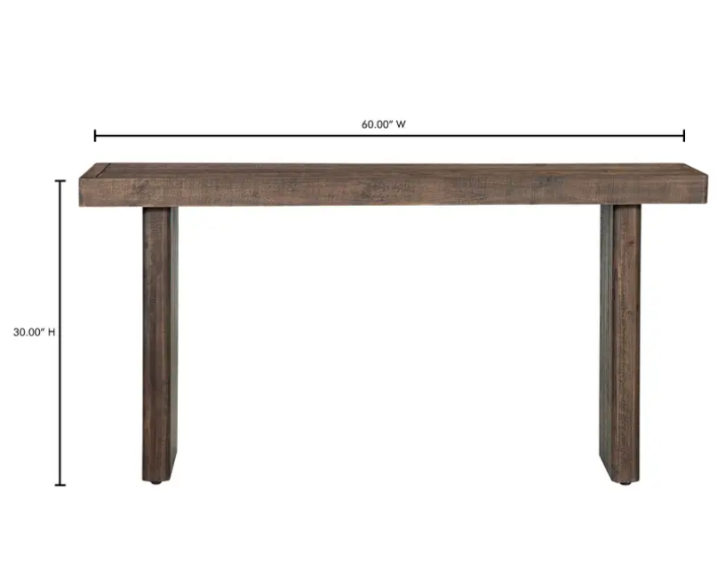Monterey Console Table Aged Brown by Moe's Home at Eve Furniture