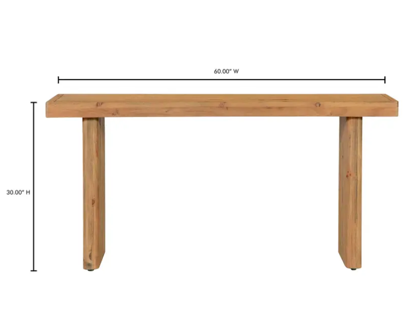 Monterey Console Table Rustic Blonde by Moe's Home at Eve Furniture