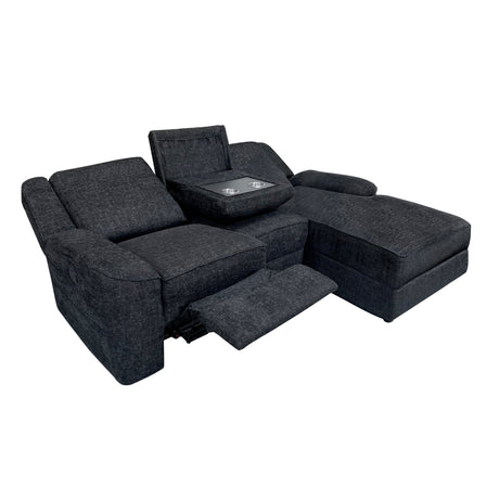 Monterey Ebony 2-Piece Reclining Sectional with Right Chaise by Homelegance at Eve Furniture