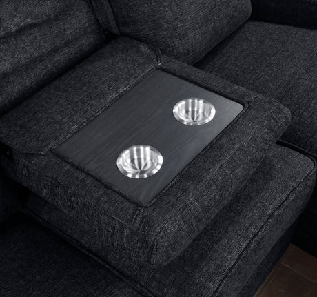 Monterey Ebony 2-Piece Reclining Sectional with Right Chaise by Homelegance at Eve Furniture