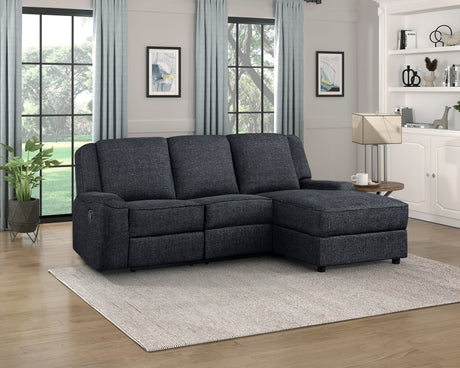 Monterey Ebony 2-Piece Reclining Sectional with Right Chaise by Homelegance at Eve Furniture
