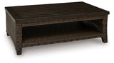 Monterey Point Dark Brown Outdoor Coffee Table by ASHLEY FURNITURE at Eve Furniture