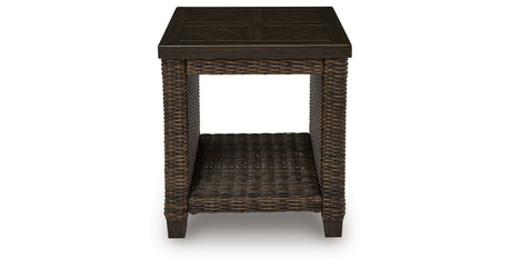 Monterey Point Dark Brown Outdoor End Table by Ashley at Eve Furniture