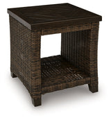 Monterey Point Dark Brown Outdoor End Table by ASHLEY FURNITURE at Eve Furniture