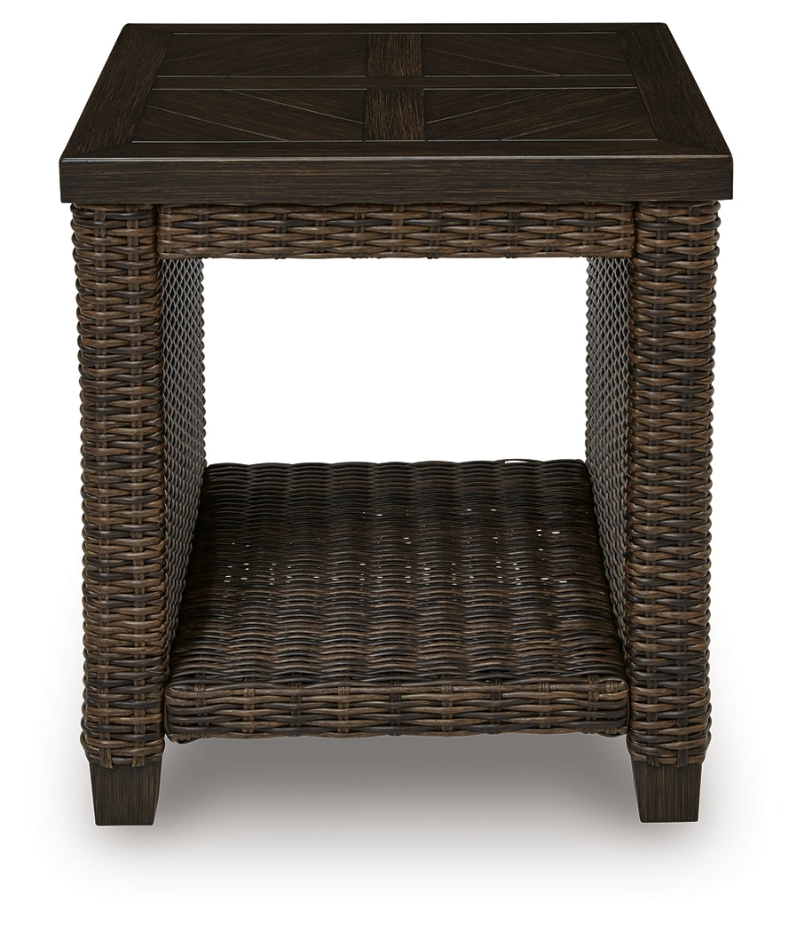 Monterey Point Dark Brown Outdoor End Table by ASHLEY FURNITURE at Eve Furniture