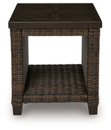 Monterey Point Dark Brown Outdoor End Table by ASHLEY FURNITURE at Eve Furniture