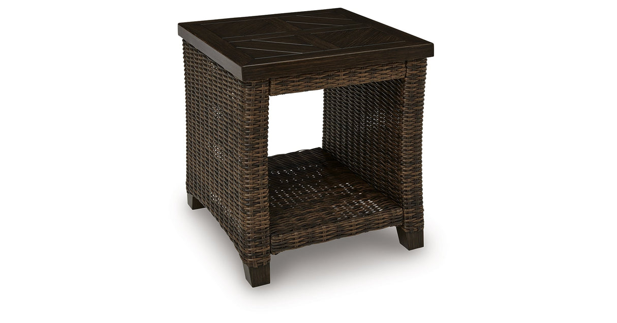 Monterey Point Dark Brown Outdoor End Table by ASHLEY FURNITURE at Eve Furniture