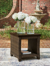 Monterey Point Dark Brown Outdoor End Table by ASHLEY FURNITURE at Eve Furniture