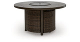 Monterey Point Dark Brown Outdoor Fire Pit Table by ASHLEY FURNITURE at Eve Furniture