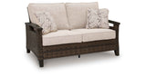 Monterey Point Dark Brown Outdoor Sofa and Loveseat by Ashley at Eve Furniture