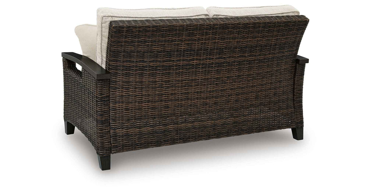 Monterey Point Dark Brown Outdoor Sofa and Loveseat by Ashley at Eve Furniture