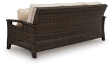 Monterey Point Dark Brown Outdoor Sofa and Loveseat by Ashley at Eve Furniture
