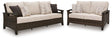 Monterey Point Dark Brown Outdoor Sofa and Loveseat by Ashley at Eve Furniture