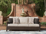 Monterey Point Dark Brown Outdoor Sofa with Cushion by Ashley at Eve Furniture