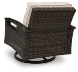 Monterey Point Dark Brown Outdoor Swivel Lounge Chair (Set of 2) by Ashley at Eve Furniture