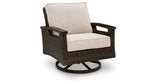 Monterey Point Dark Brown Outdoor Swivel Lounge Chair (Set of 2) by Ashley at Eve Furniture