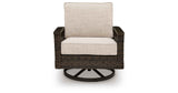 Monterey Point Dark Brown Outdoor Swivel Lounge Chair (Set of 2) by Ashley at Eve Furniture