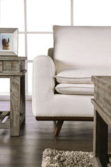 Monthey Dark Brown/Linen White Sofa by Furniture of America at Eve Furniture