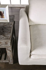 Monthey Dark Brown/Linen White Sofa by Furniture of America at Eve Furniture