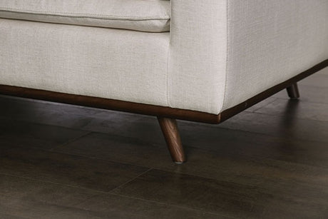 Monthey Dark Brown/Linen White Sofa by Furniture of America at Eve Furniture