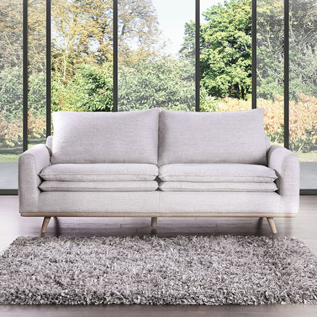 Monthey Oak/Light Gray Sofa by Furniture of America at Eve Furniture