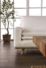 Monthey Oak/Linen White Sofa by Furniture of America at Eve Furniture
