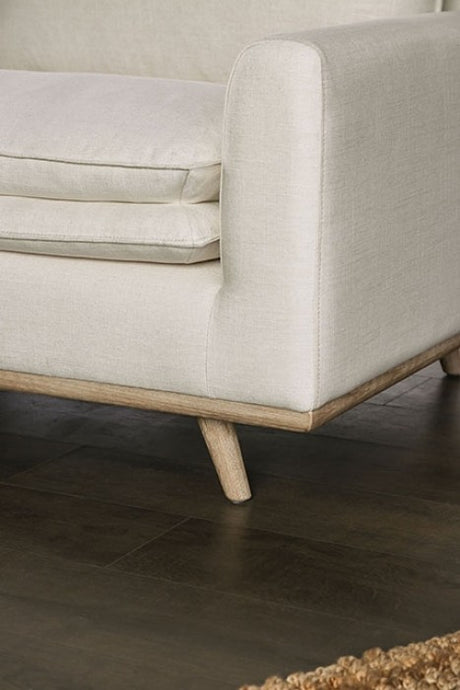 Monthey Oak/Linen White Sofa by Furniture of America at Eve Furniture