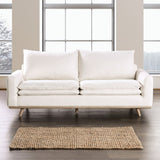 Monthey Oak/Linen White Sofa by Furniture of America at Eve Furniture