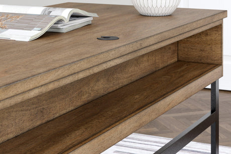 Montia Light Brown 67" Home Office Desk by Ashley at Eve Furniture