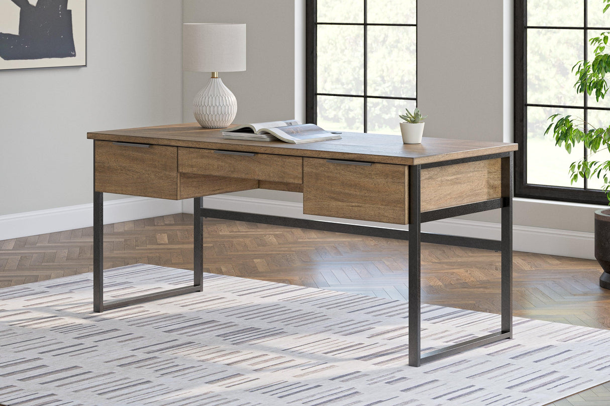 Montia Light Brown 67" Home Office Desk by Ashley at Eve Furniture