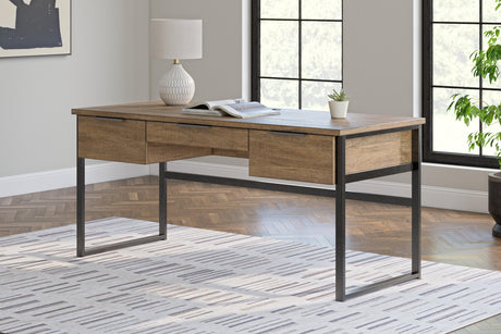 Montia Light Brown 67" Home Office Desk by Ashley at Eve Furniture