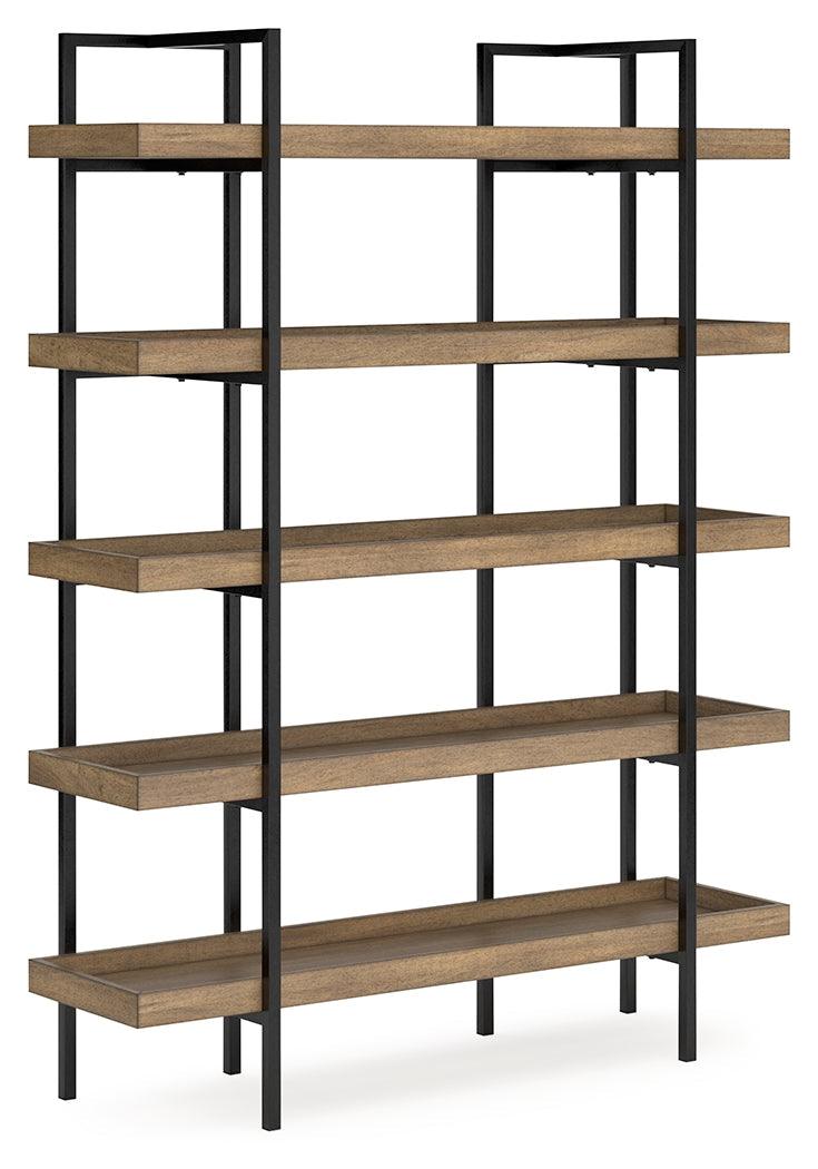 Montia Light Brown 76" Bookcase by Ashley at Eve Furniture