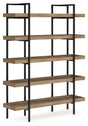 Montia Light Brown 76" Bookcase by Ashley at Eve Furniture