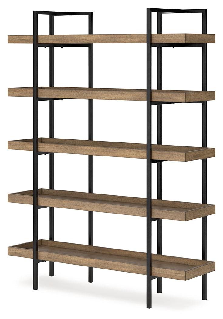 Montia Light Brown 76" Bookcase by Ashley at Eve Furniture