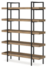 Montia Light Brown 76" Bookcase by Ashley at Eve Furniture