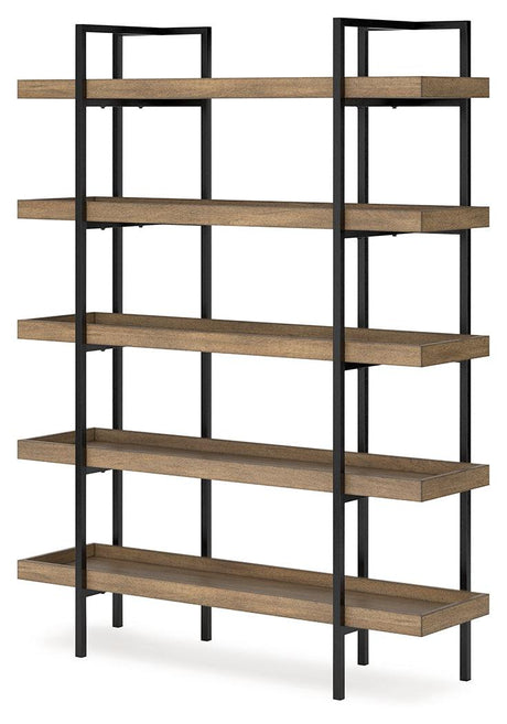 Montia Light Brown 76" Bookcase by Ashley at Eve Furniture