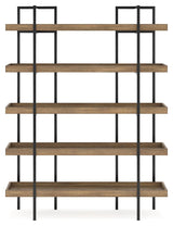 Montia Light Brown 76" Bookcase by Ashley at Eve Furniture