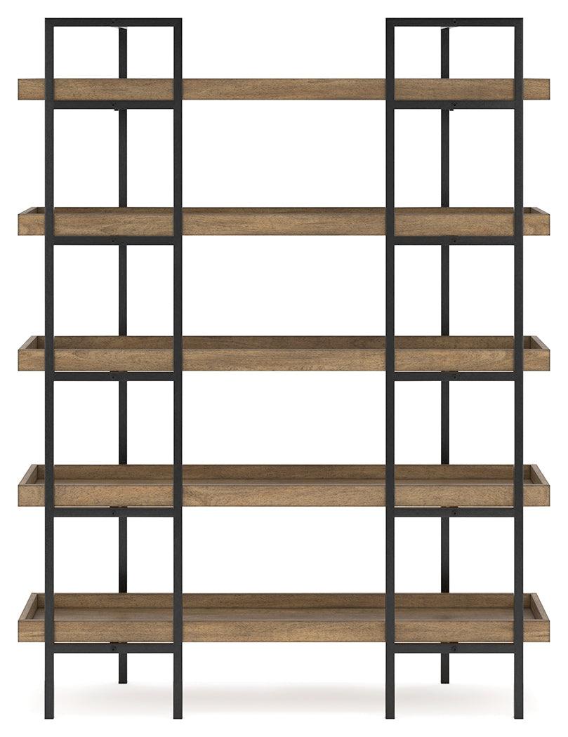 Montia Light Brown 76" Bookcase by Ashley at Eve Furniture