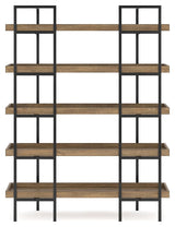 Montia Light Brown 76" Bookcase by Ashley at Eve Furniture