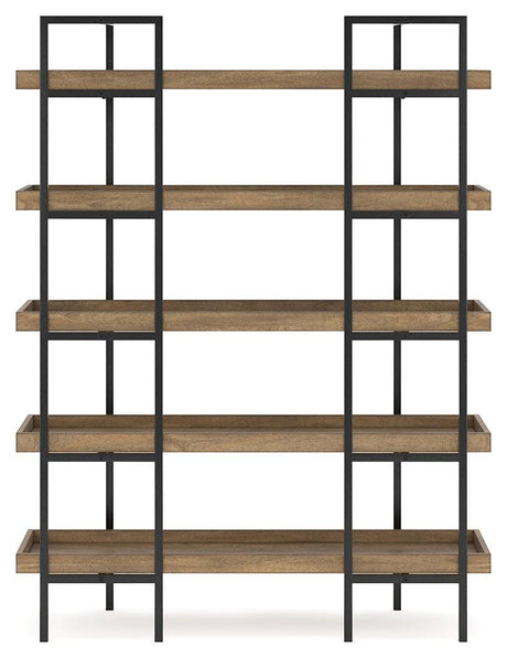 Montia Light Brown 76" Bookcase by Ashley at Eve Furniture
