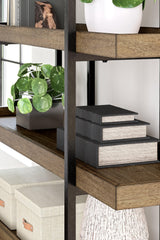 Montia Light Brown 76" Bookcase by Ashley at Eve Furniture