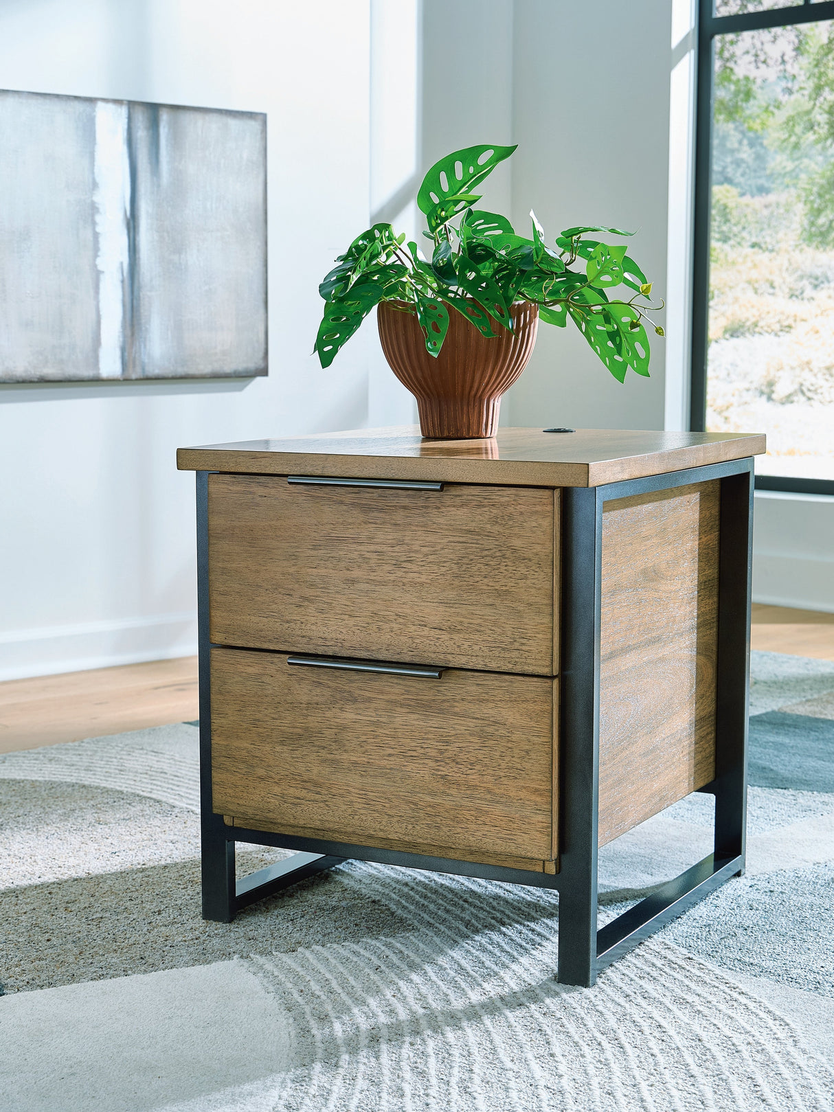 Montia Light Brown End Table by Ashley at Eve Furniture